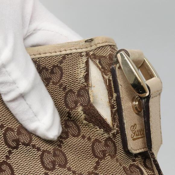 GUCCI GG Canvas Abbey Shoulder Bag Beige Gold - Picture 15 of 16